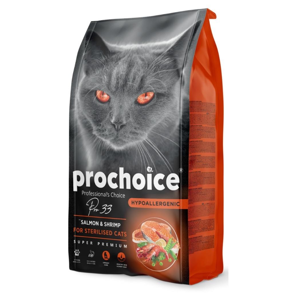 ProChoice Pro 33 Sterilised Somonlu ve Karidesli Kısırlaştırılmış Yetişkin Kedi Maması 2 KG