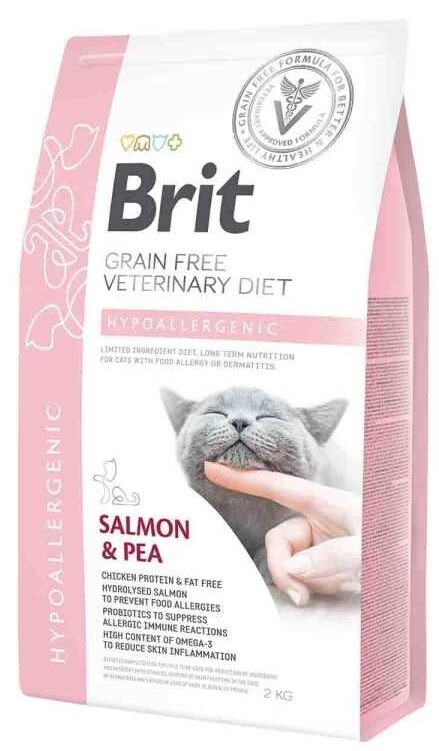 Brit Veterinary Diet Hipoalerjenik Cilt Sağlığı Destekleyici Tahılsız Kedi Maması 2 KG