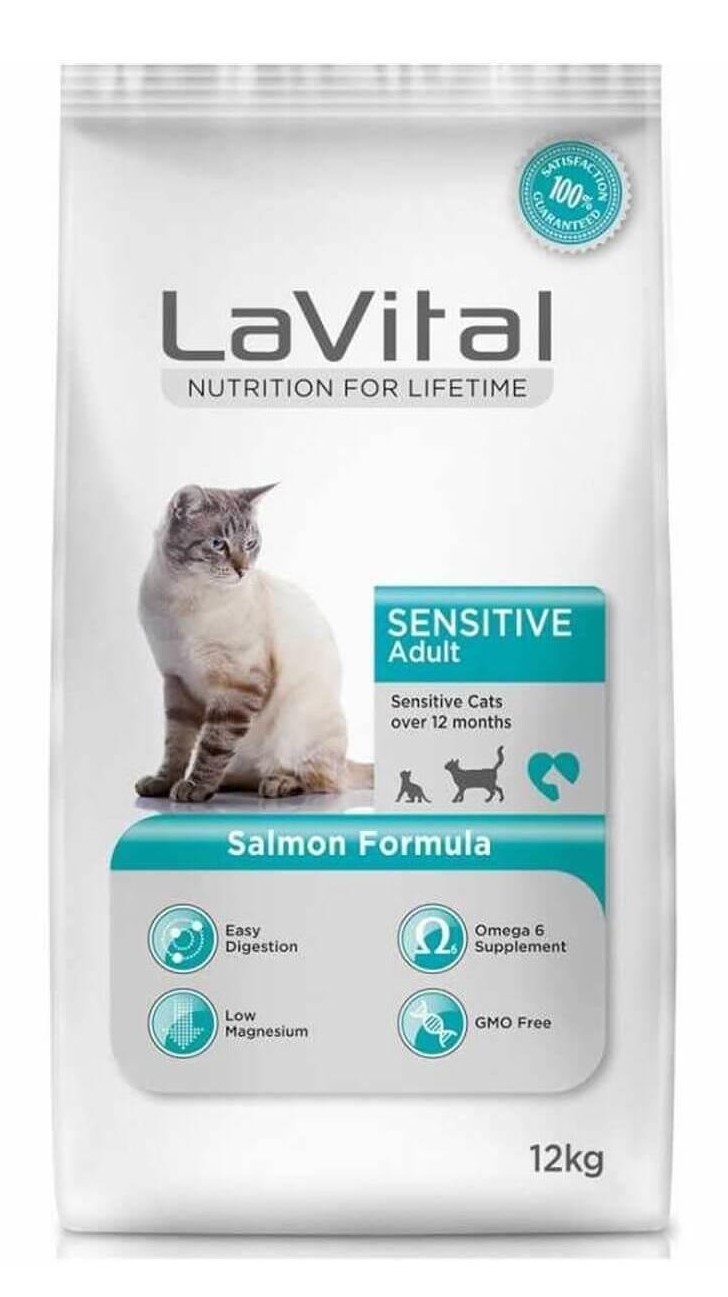 LaVital Sensitive Somonlu Yetişkin Kedi Maması 12 KG