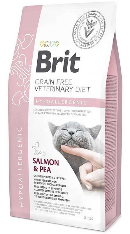 Brit Veterinary Diet Hipoalerjenik Cilt Sağlığı Destekleyici Tahılsız Kedi Maması 5 KG