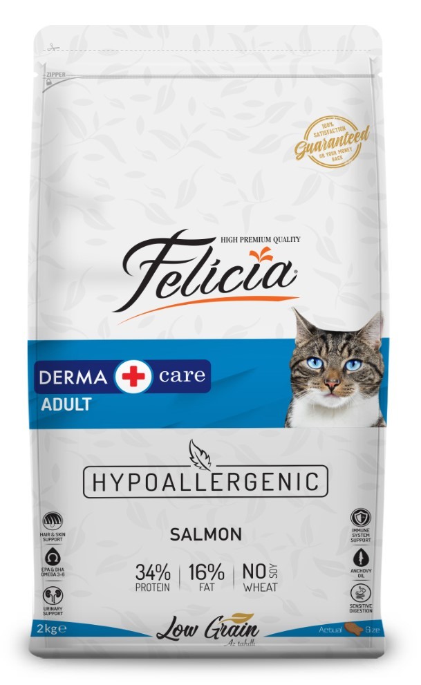 Felicia Yetişkin Somonlu Az Tahıllı HypoAllergenic Kedi Maması 2 KG