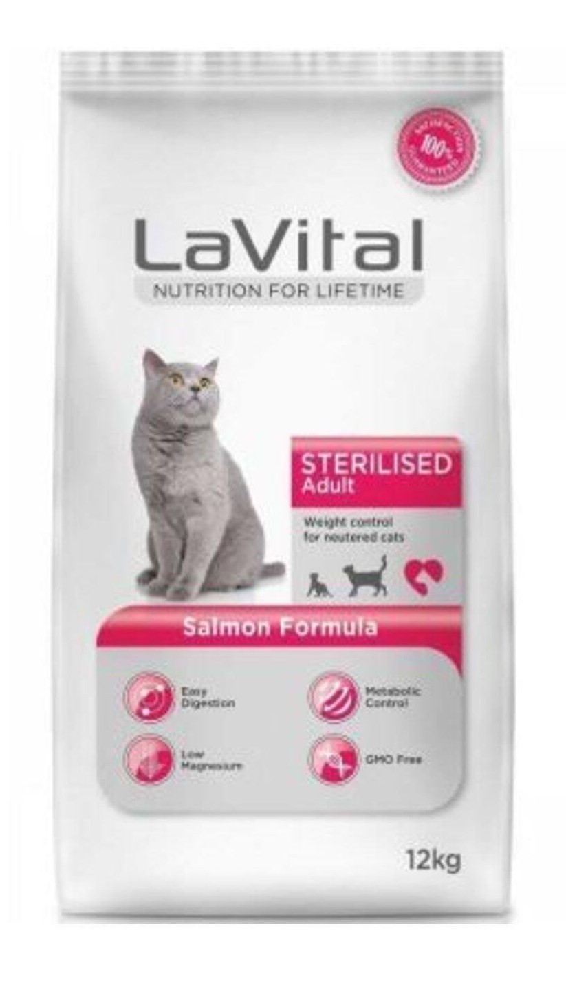 LaVital Somonlu Kısırlaştırılmış Yetişkin Kedi Maması 12 KG