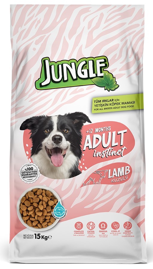 Jungle Kuzu Etli Yetişkin Köpek Maması 15 KG
