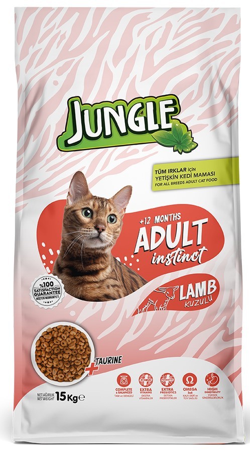 Jungle Kuzu Etli Yetişkin Kedi Maması 15 KG