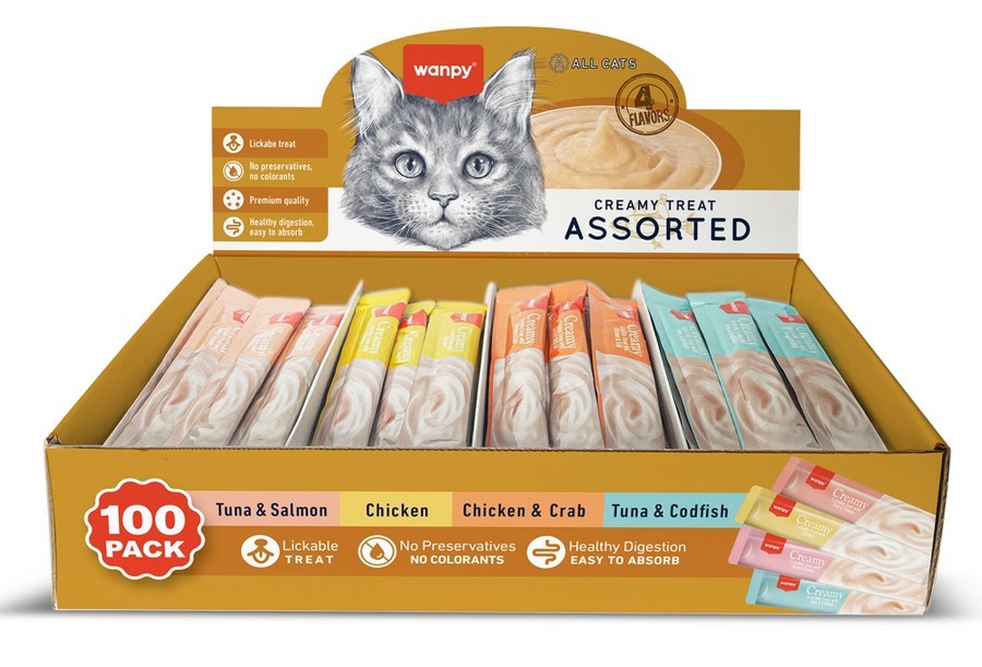 Wanpy Karışık Krema Kedi Ödül Maması 100x14gr