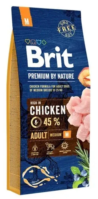 Brit Premium Tavuklu Orta Irk Yetişkin Kuru Köpek Maması 15 KG