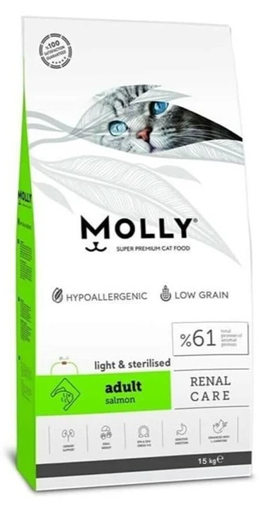 Molly Light Sterilised Somonlu Kısırlaştırılmış Kedi Maması 15 KG
