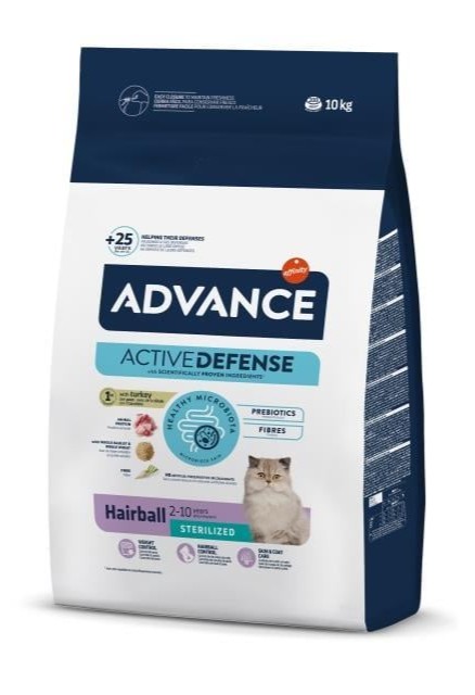Advance Hairball Sterilised Hindili Kısırlaştırılmış Kedi Maması 10 KG