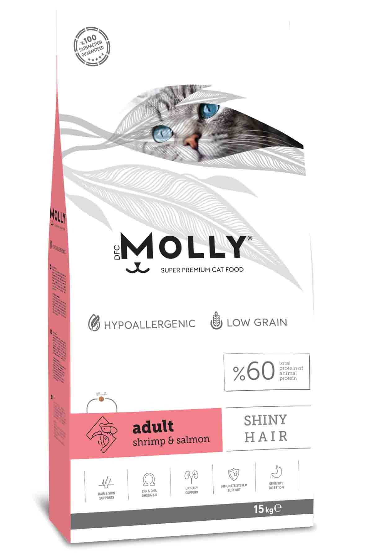 Molly Somon ve Karidesli Yetişkin Kedi Maması 15 KG