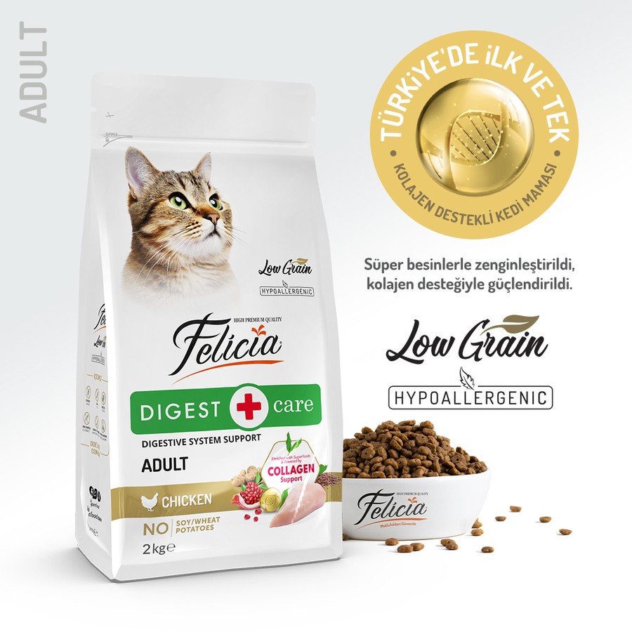 Felicia Yetişkin Tavuklu Az Tahıllı HypoAllergenic Kedi Maması 2 KG
