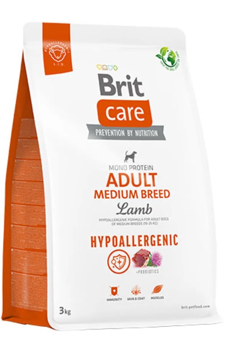 Brit Care Hypoallergenic Adult Medium Breed Kuzulu Orta Irk Yetişkin Köpek Maması 3 KG