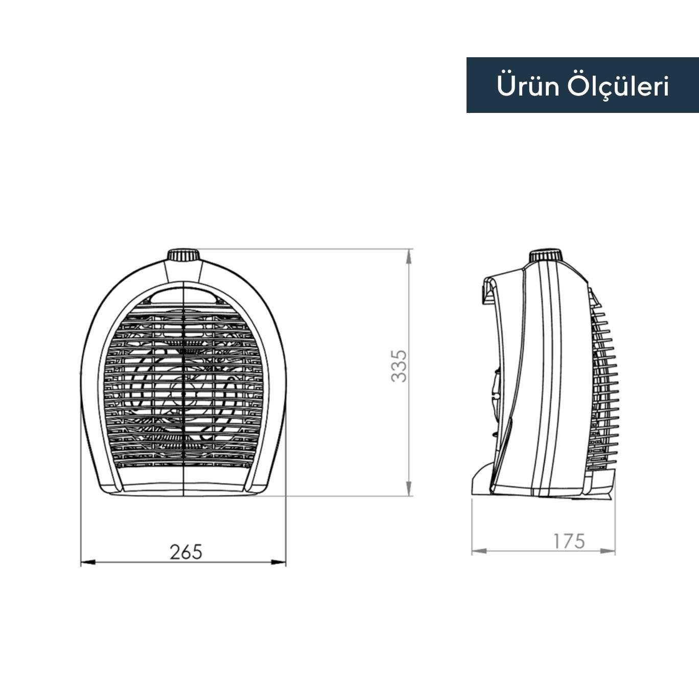 Kumtel Bej Fanlı Isıtıcı 2000 W