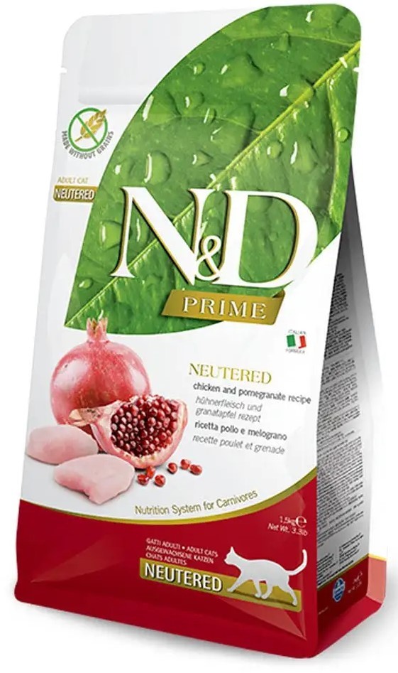 N&D Prime Tahılsız Tavuklu ve Narlı Kısırlaştırılmış Kedi Maması 10 KG