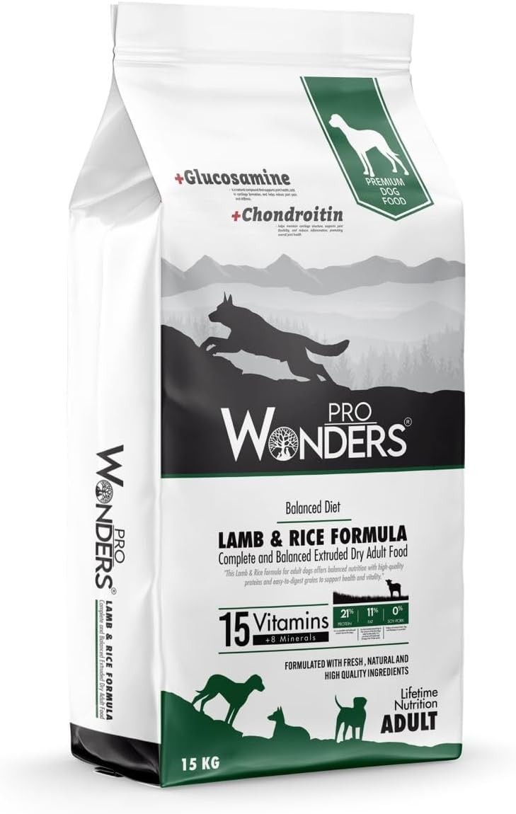 Pro Wonders Kuzu Etli ve Pirinçli Yetişkin Köpek Maması 15 KG