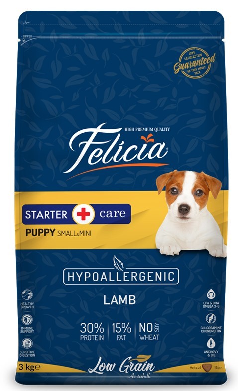 Felicia Yavru Kuzulu Small/Mini Az Tahıllı HypoAllergenic Köpek Maması 3 KG