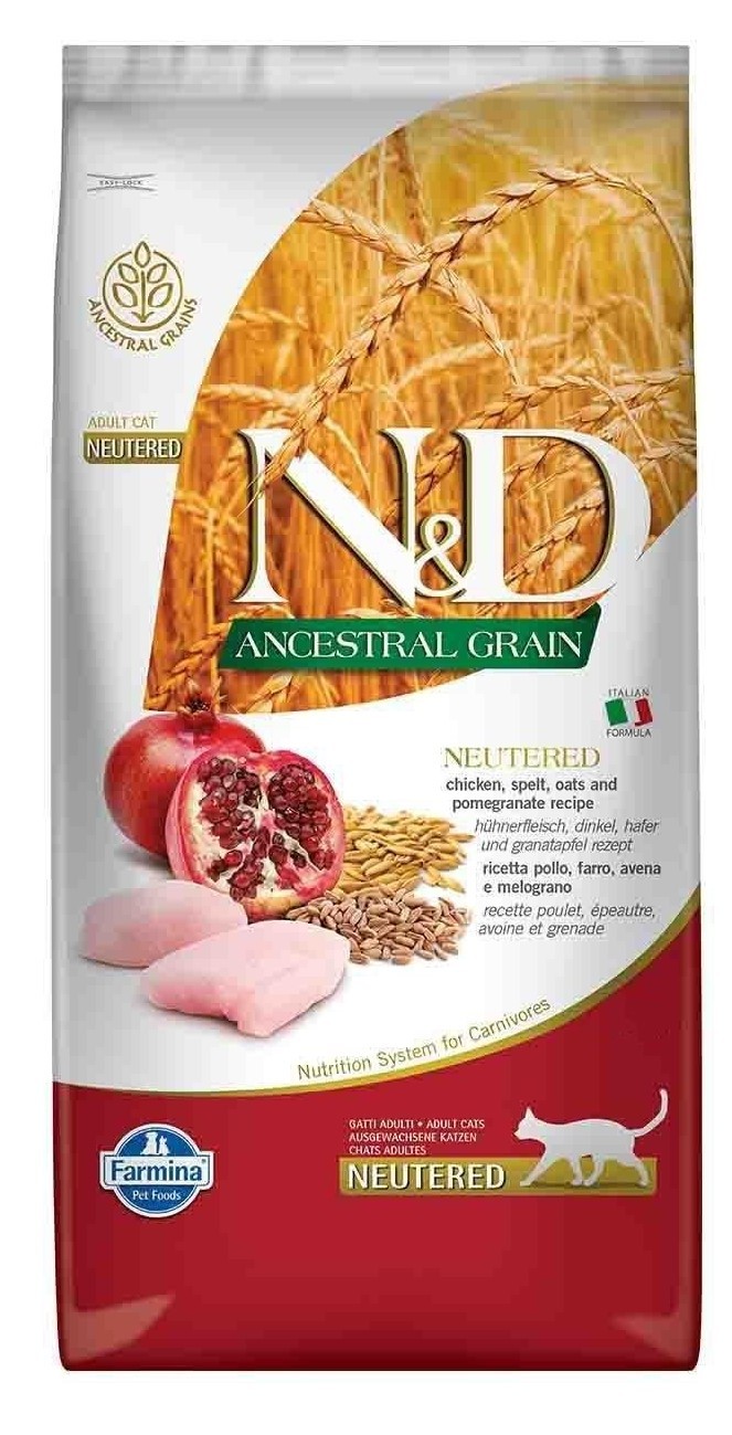 N&D Düşük Tahıllı Tavuklu ve Narlı Kısırlaştırılmış Kedi Maması 10 KG