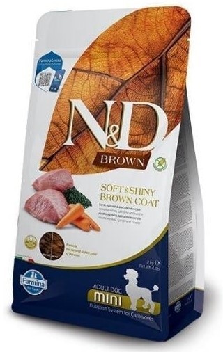 N&D Brown Kuzu Etli ve Spirulinalı Küçük Irk Yetişkin Köpek Maması 2 KG