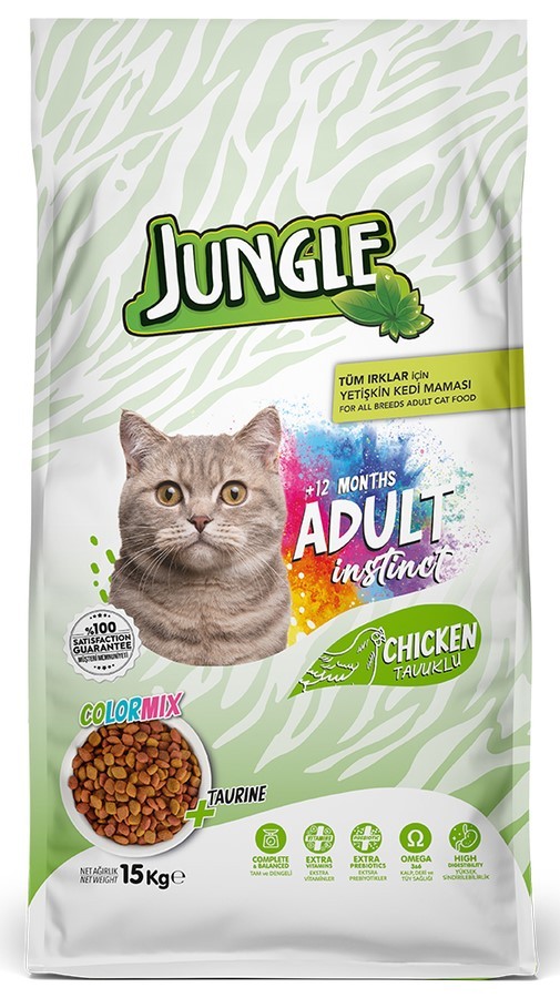 Jungle Colormix Tavuklu Yetişkin Kedi Maması 15 KG