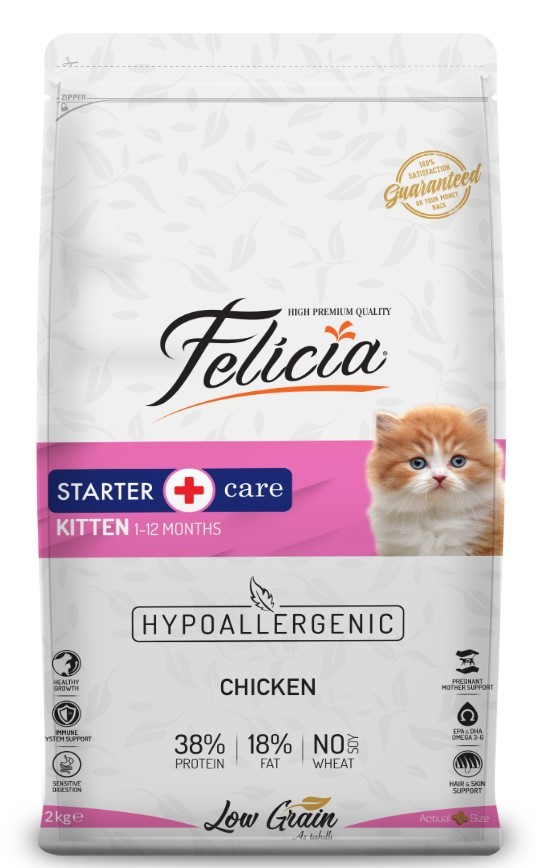 Felicia Yavru Tavuklu Az Tahıllı HypoAllergenic Kedi Maması 2 KG