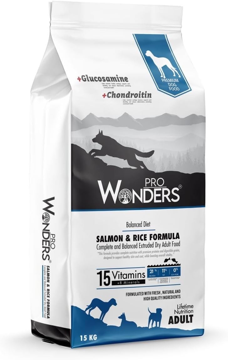 Pro Wonders Somonlu ve Pirinçli Yetişkin Köpek Maması 15 KG