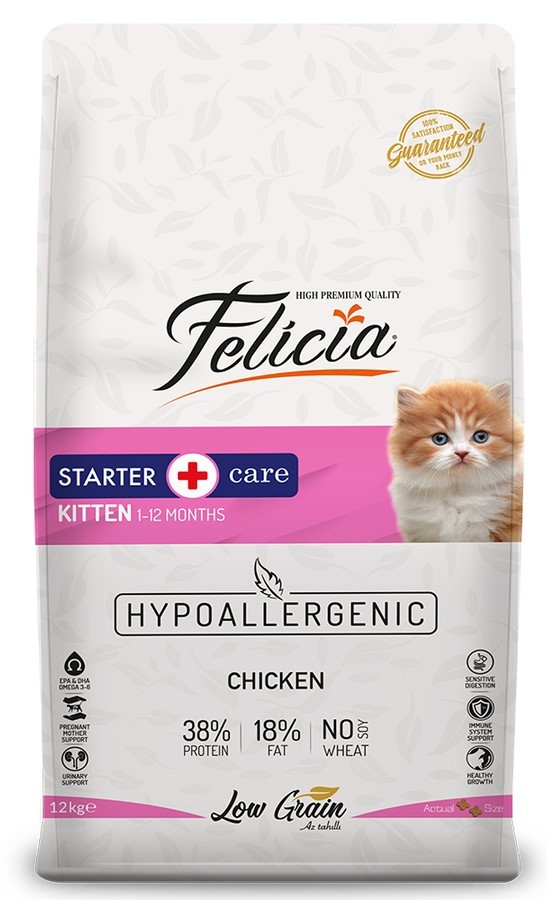 Felicia Yavru Tavuklu Az Tahıllı HypoAllergenic Kedi Maması 12 KG