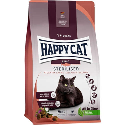 Happy Cat Sterilesed Atlantik Lachs Somonlu Kısır Kedi Maması 10 KG