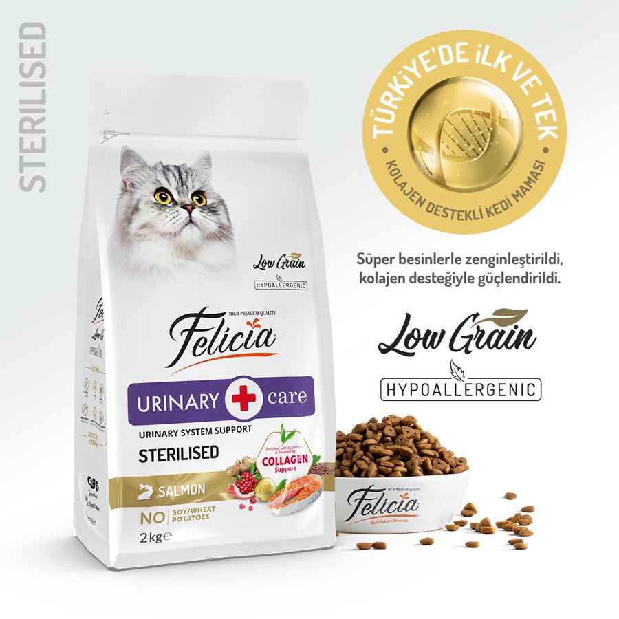 Felicia Sterilised Somonlu Az Tahıllı HypoAllergenic Kedi Maması 2 KG