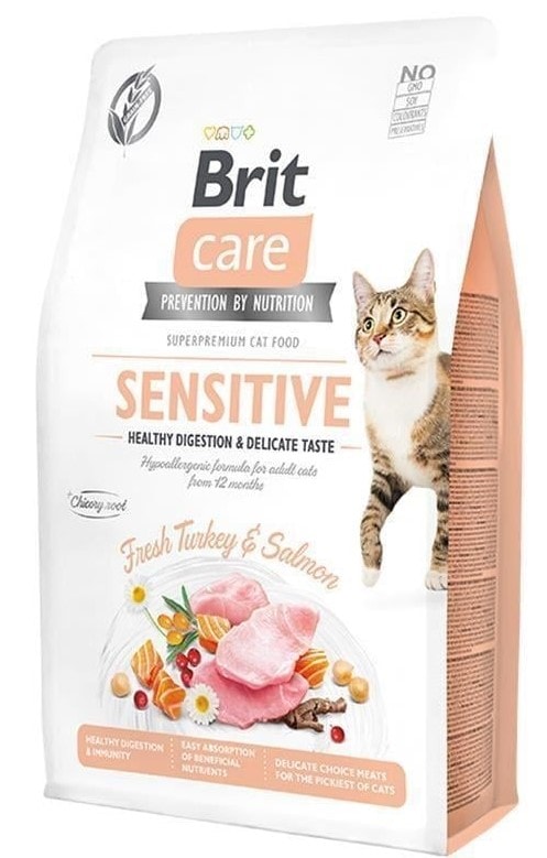Brit Care Sensitive Hindili ve Somonlu Yetişkin Kedi Maması 7 KG