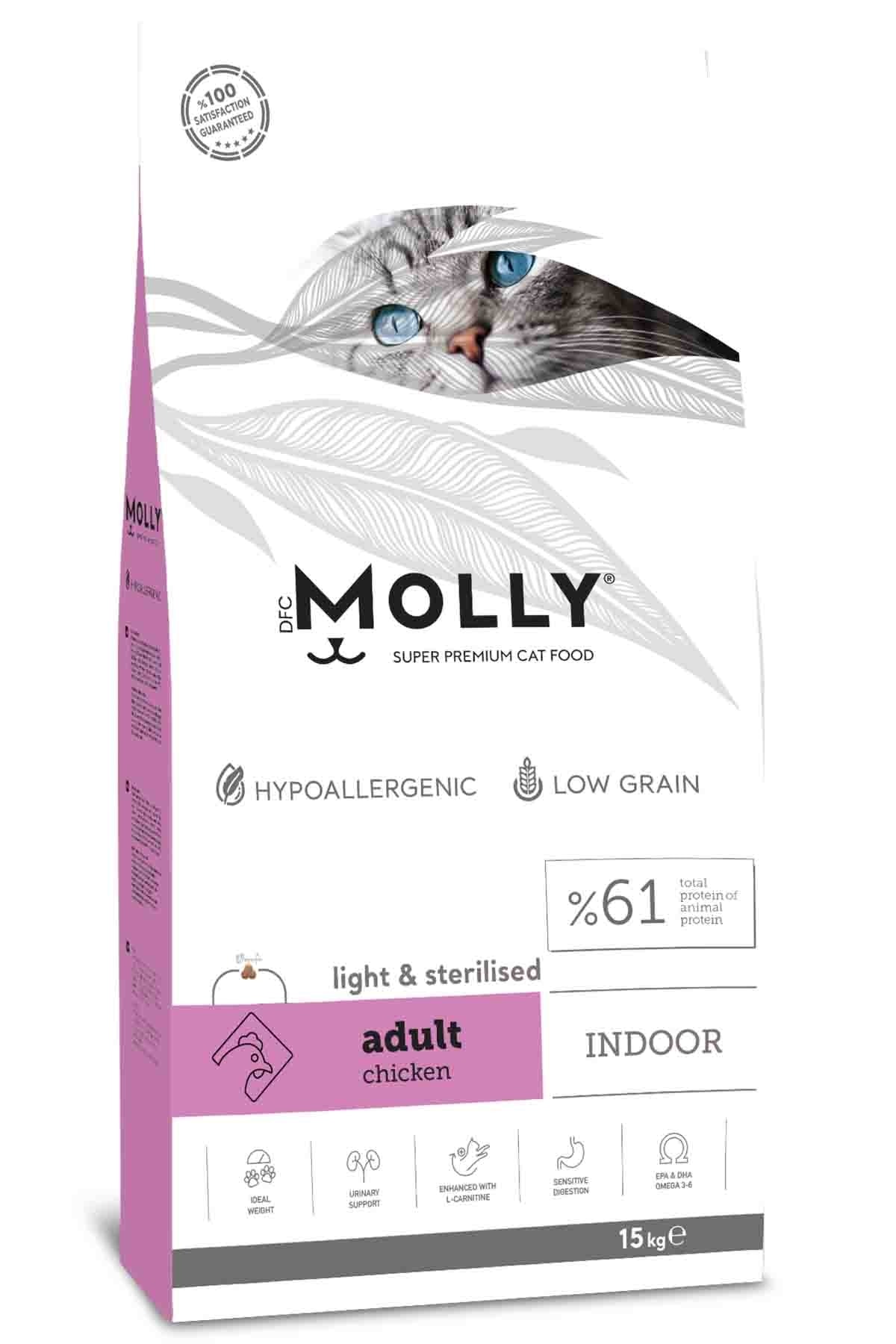 Molly Light Sterilised Tavuklu Kısırlaştırılmış Kedi Maması 15 KG