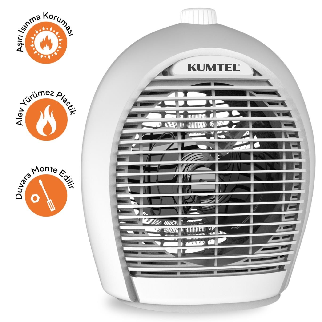 Kumtel Gri Fanlı Isıtıcı 2000 W