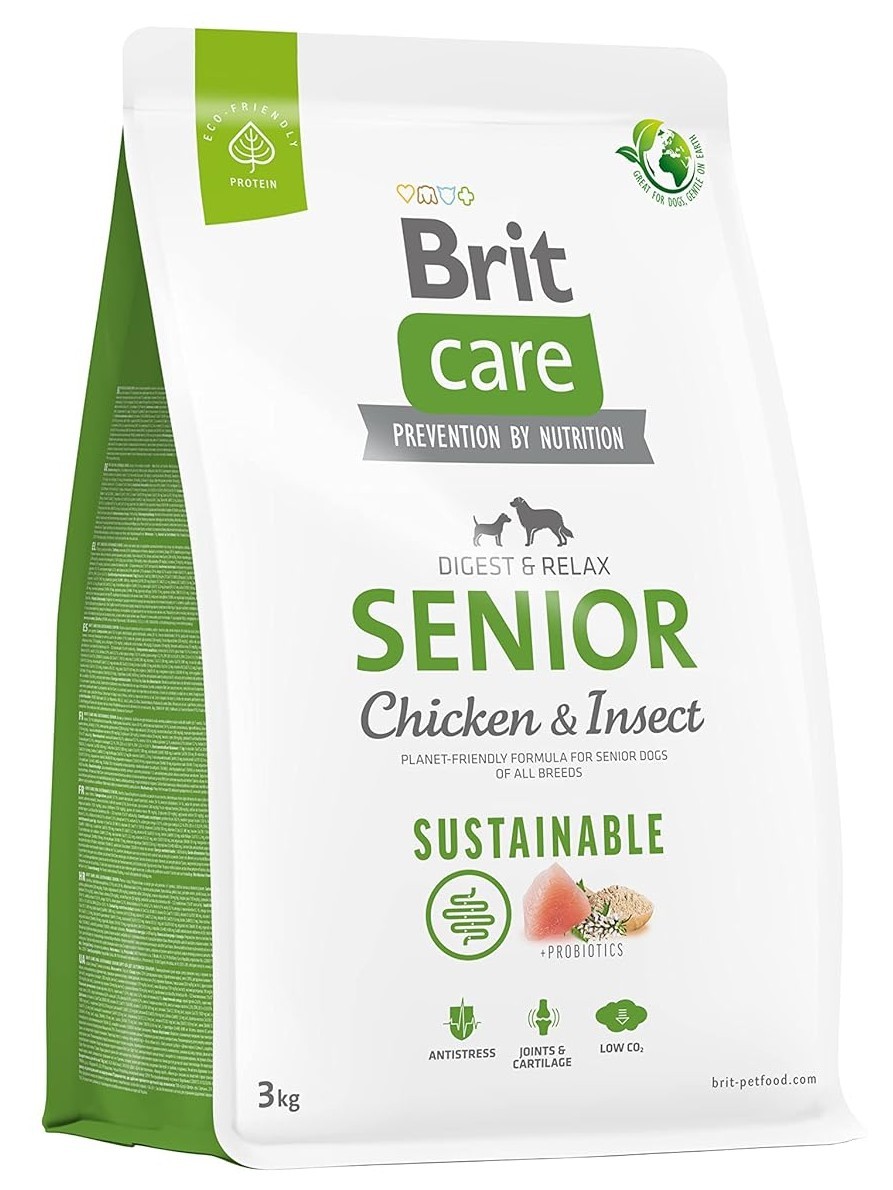 Brit Care Sustainable Senior Chicken & Insect Tavuklu Ve Larva Proteinli Yaşlı Köpek Maması 3 KG