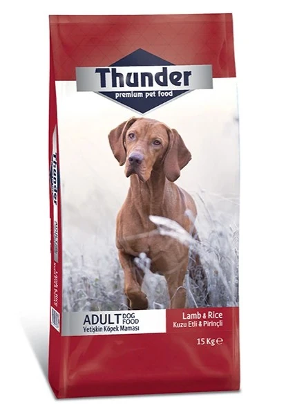 Thunder Kuzu Etli ve Pirinçli Yetişkin Köpek Maması 15 KG