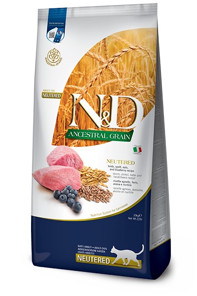 N&D Düşük Tahıllı Kuzu Etli Kısırlaştırılmış Kedi Maması 10 KG