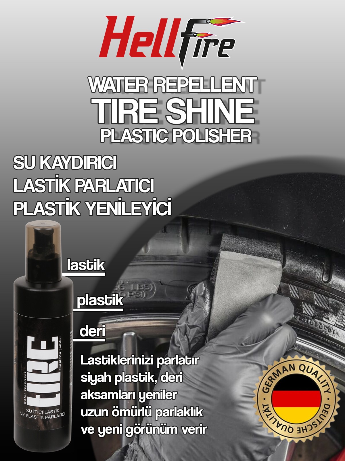 Hellfire Plastik Yenileyici ve Lastik Parlatıcı 250 ml