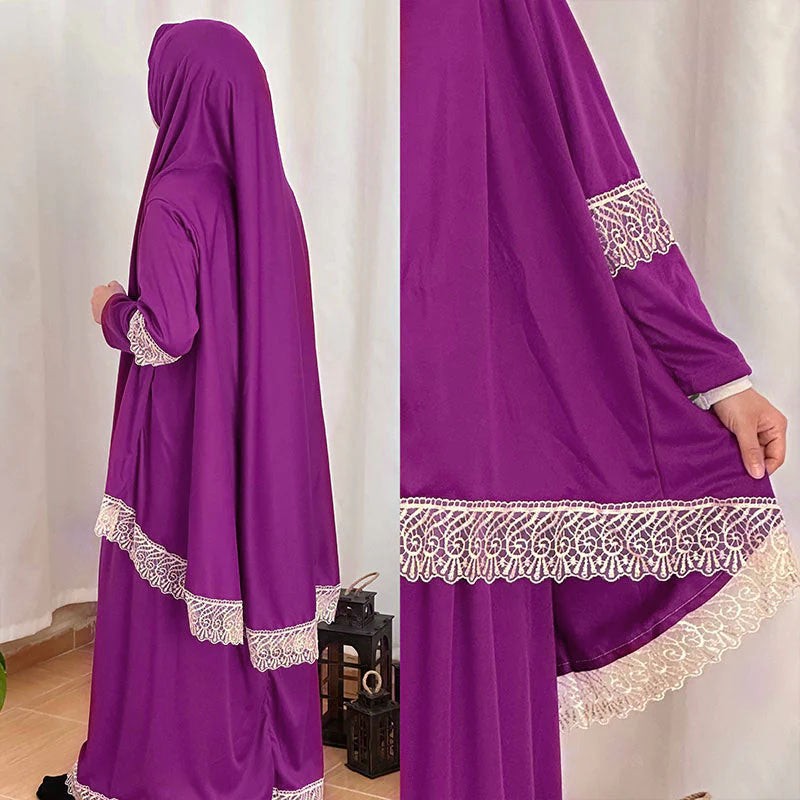 Yetişkin Mor Namaz Elbisesi