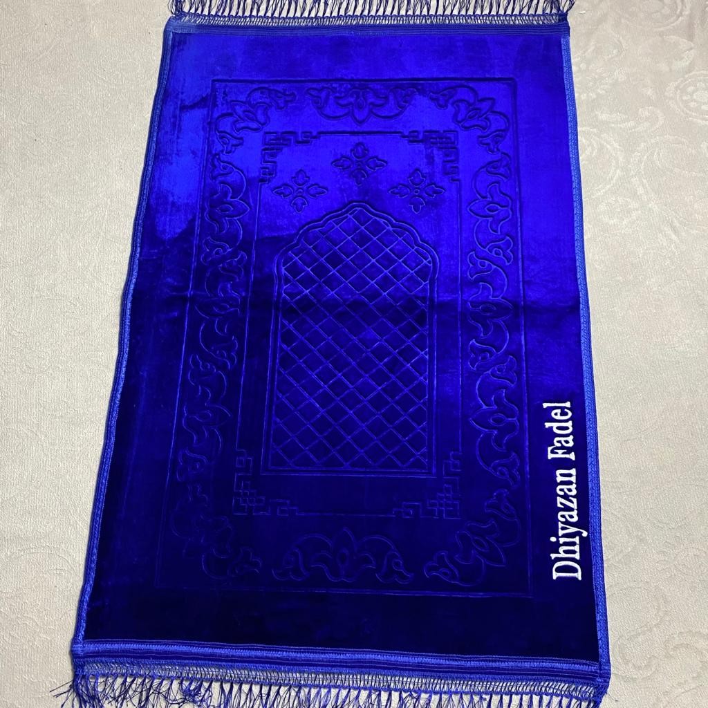 Özel İsimli Peluş Seccade (Saks Mavi)