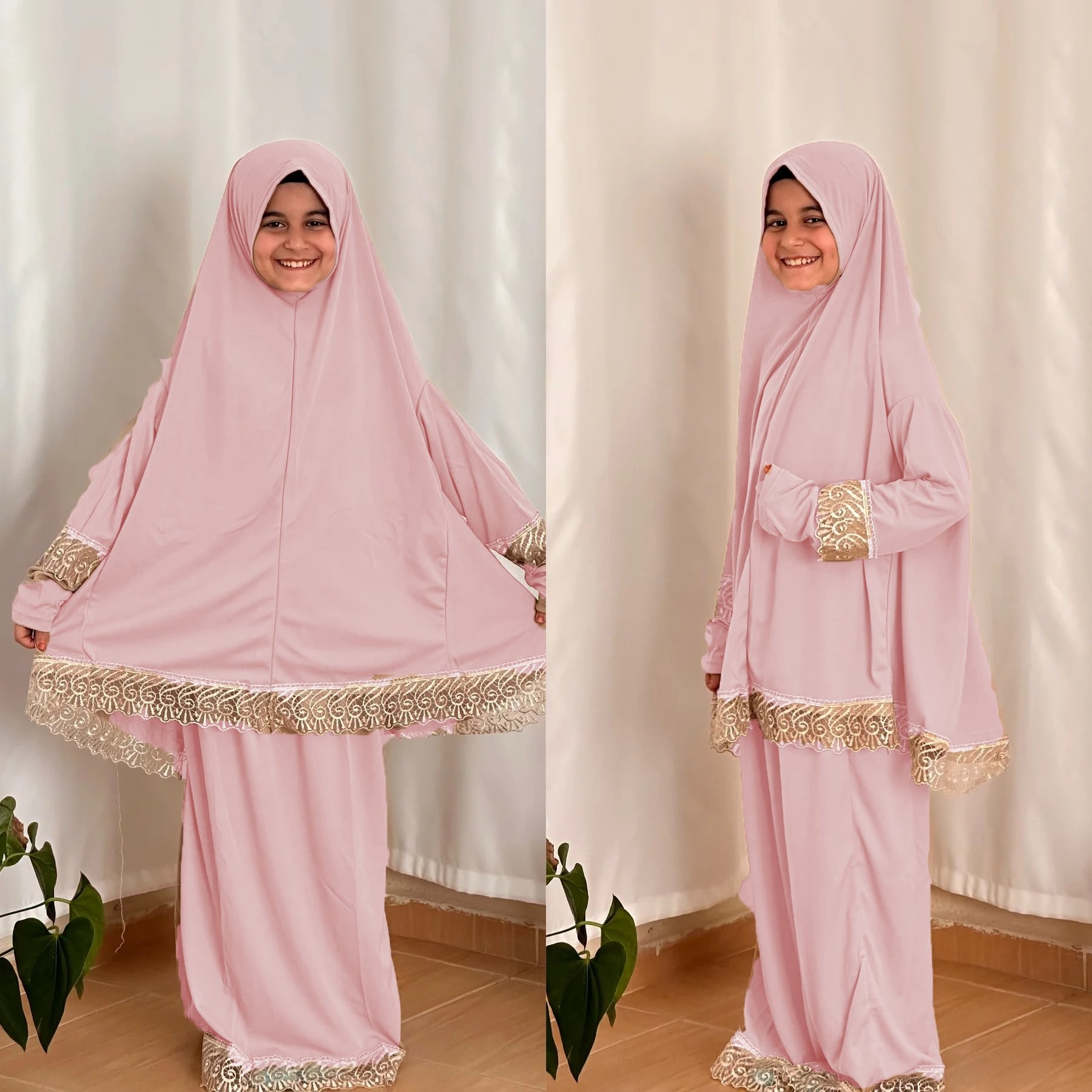Pembe Çocuk Namaz Elbisesi
