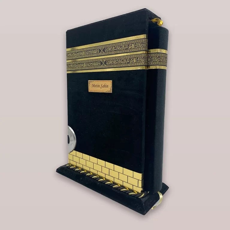 Kâbe Kutulu Kadife Kur’an-ı Kerim (Orta Boy / Rahle Boy)