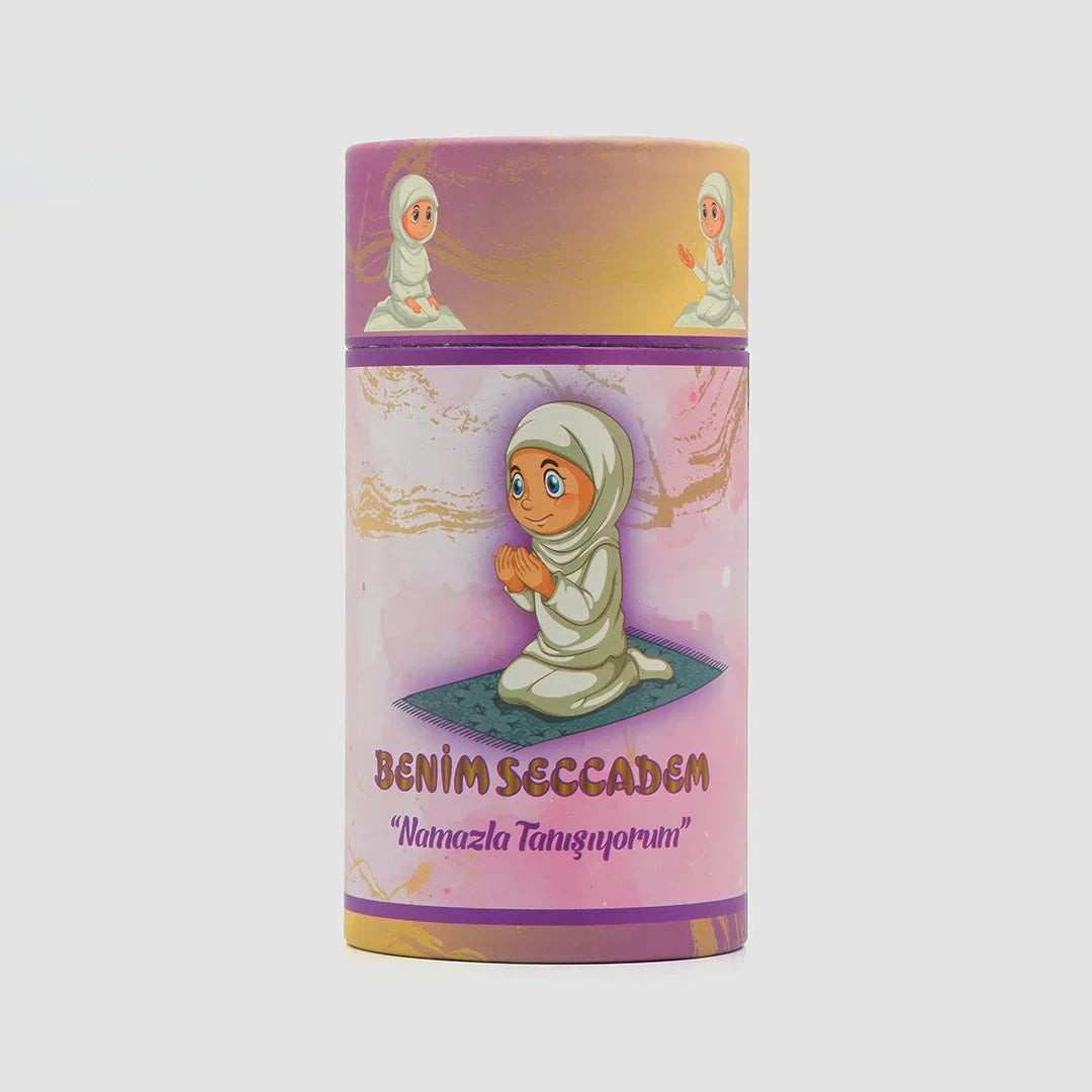 Silindir Kutu Çocuk Namaz Seti (Kız)
