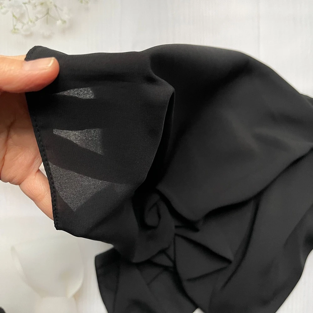 Black Crepe-Chiffon Scarf image