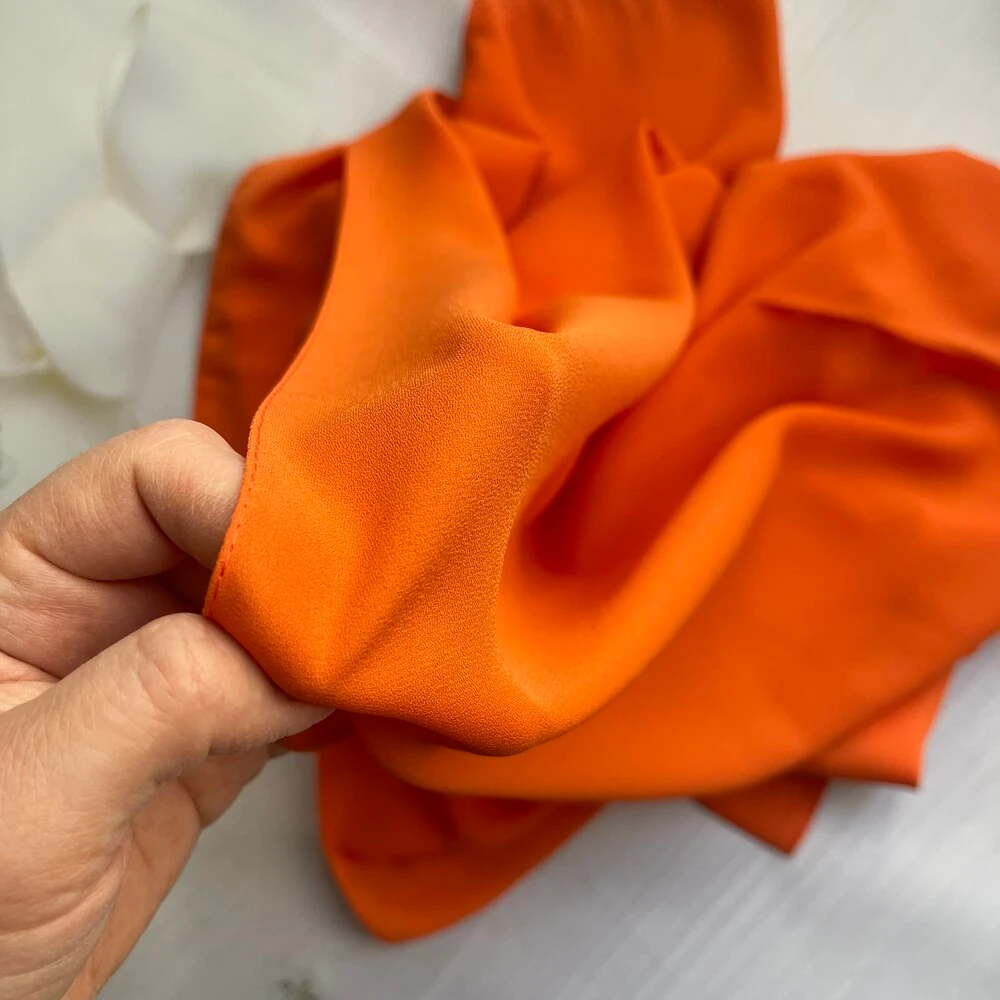 FAHZA Orange Crepe-Chiffon Scarf