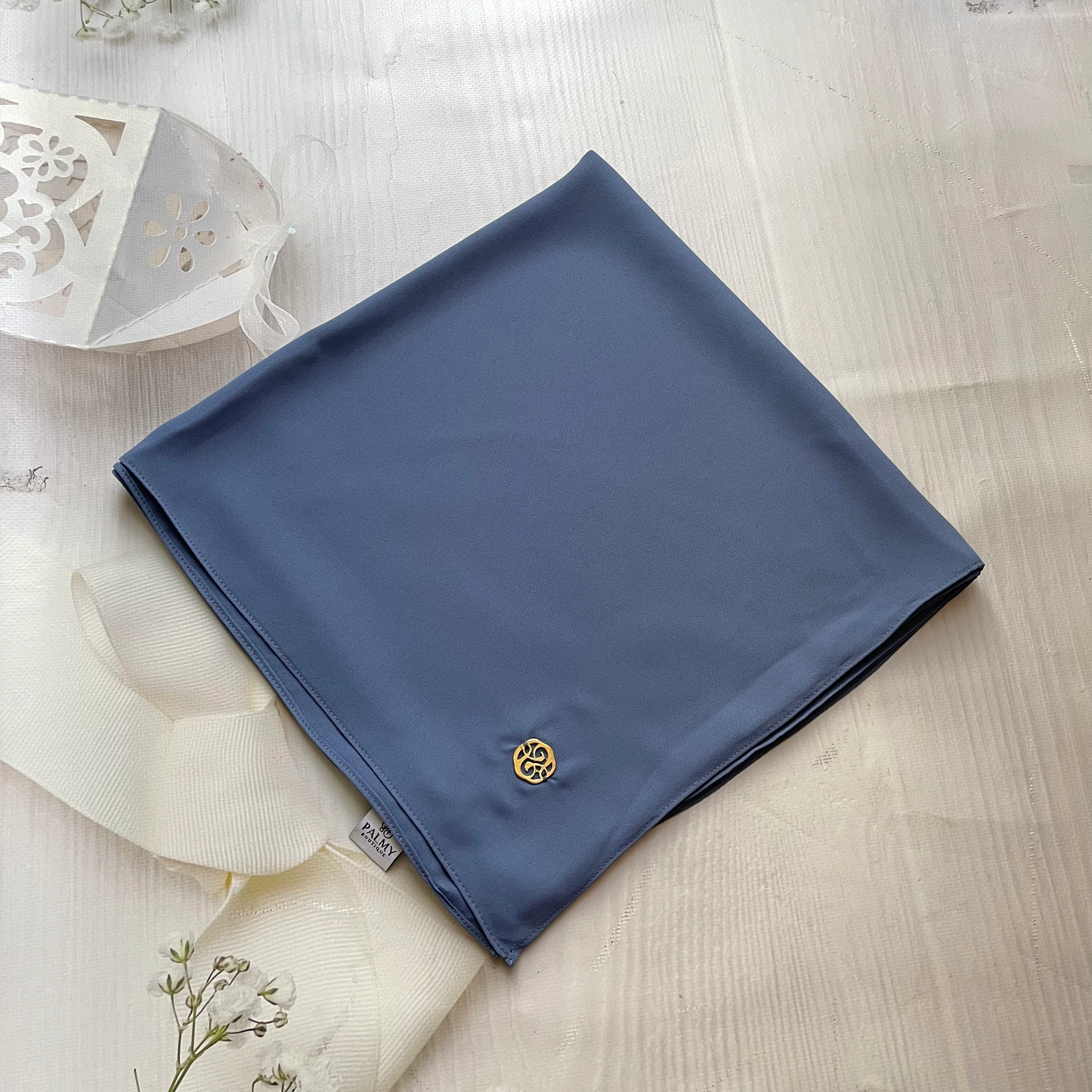 FAHZA İndigo Krep Şifon Kare Eşarp image