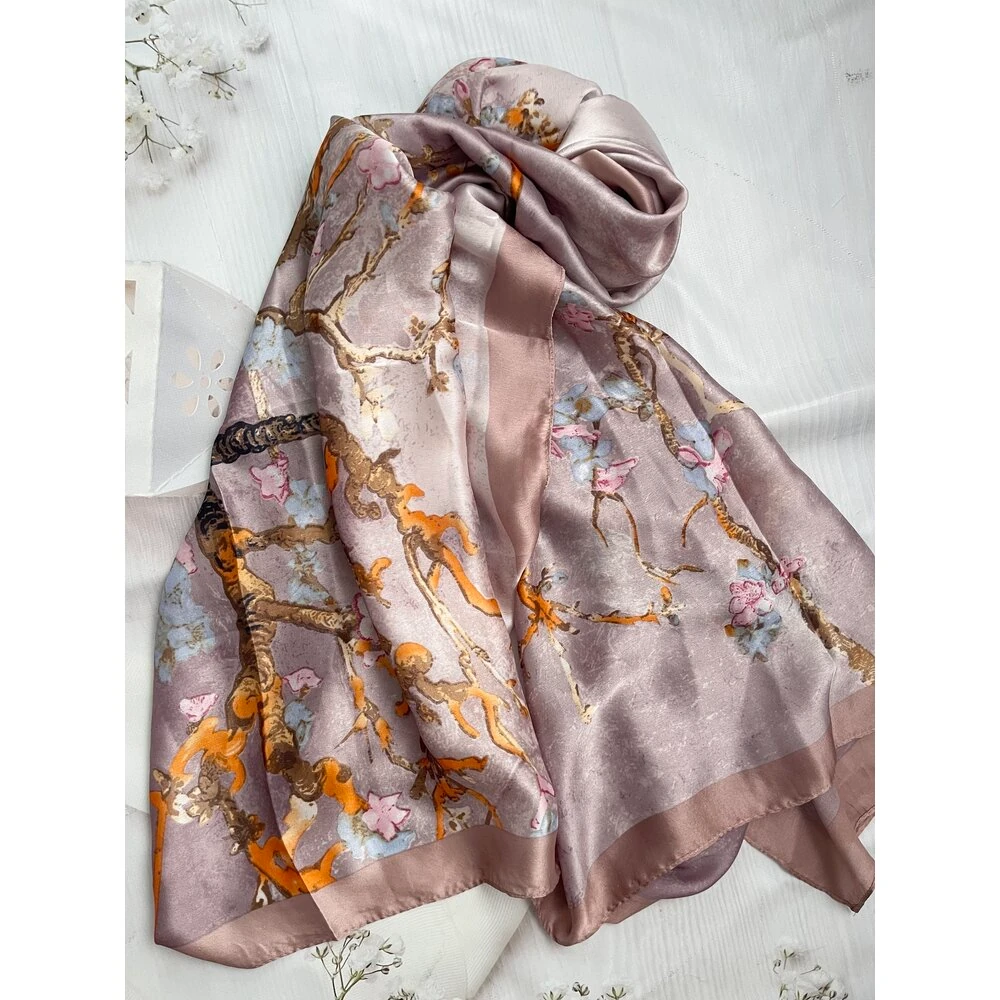 Resim Desen İpek Vual Şal