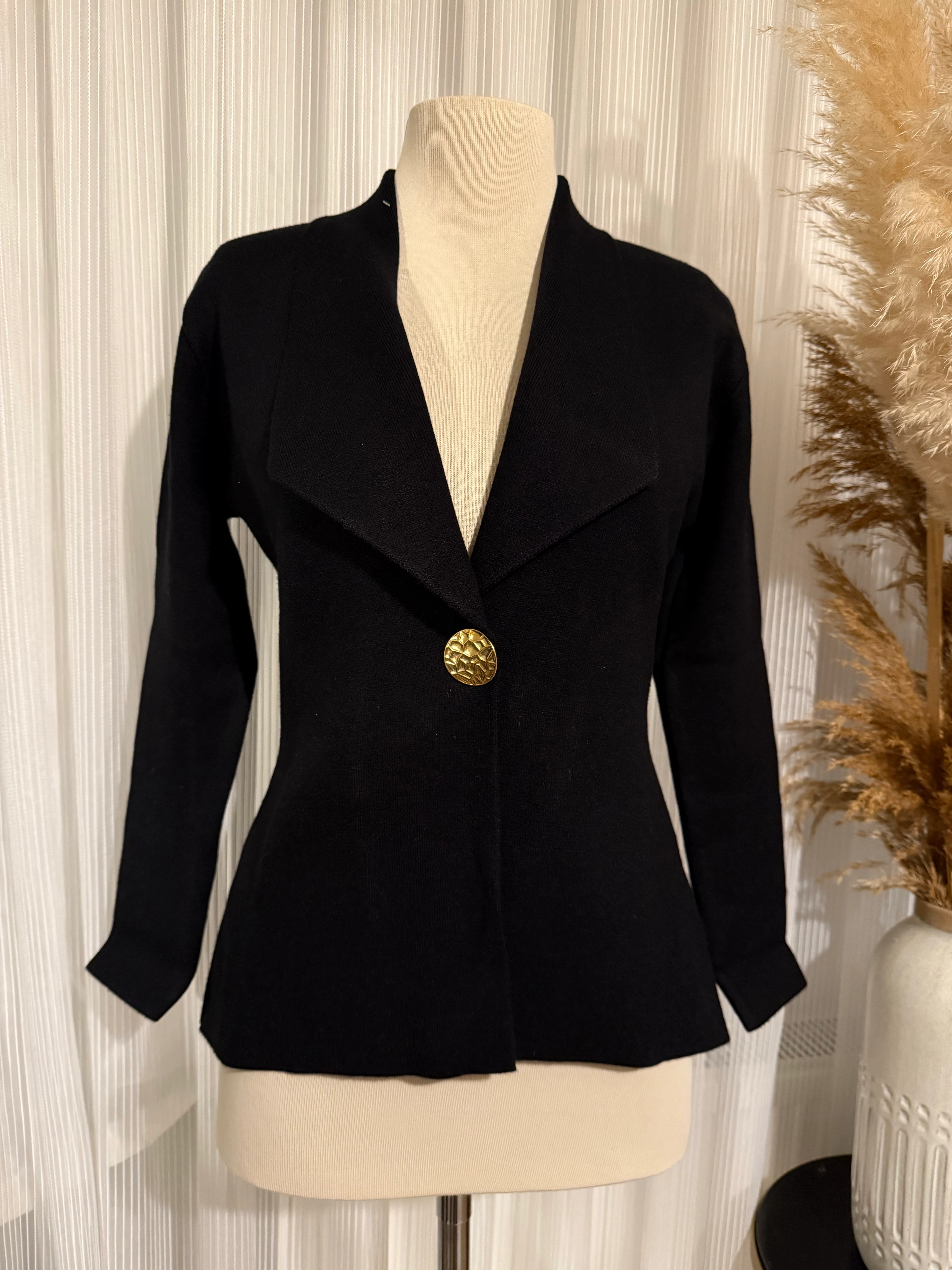 Siyah Blazer Örme Ceket