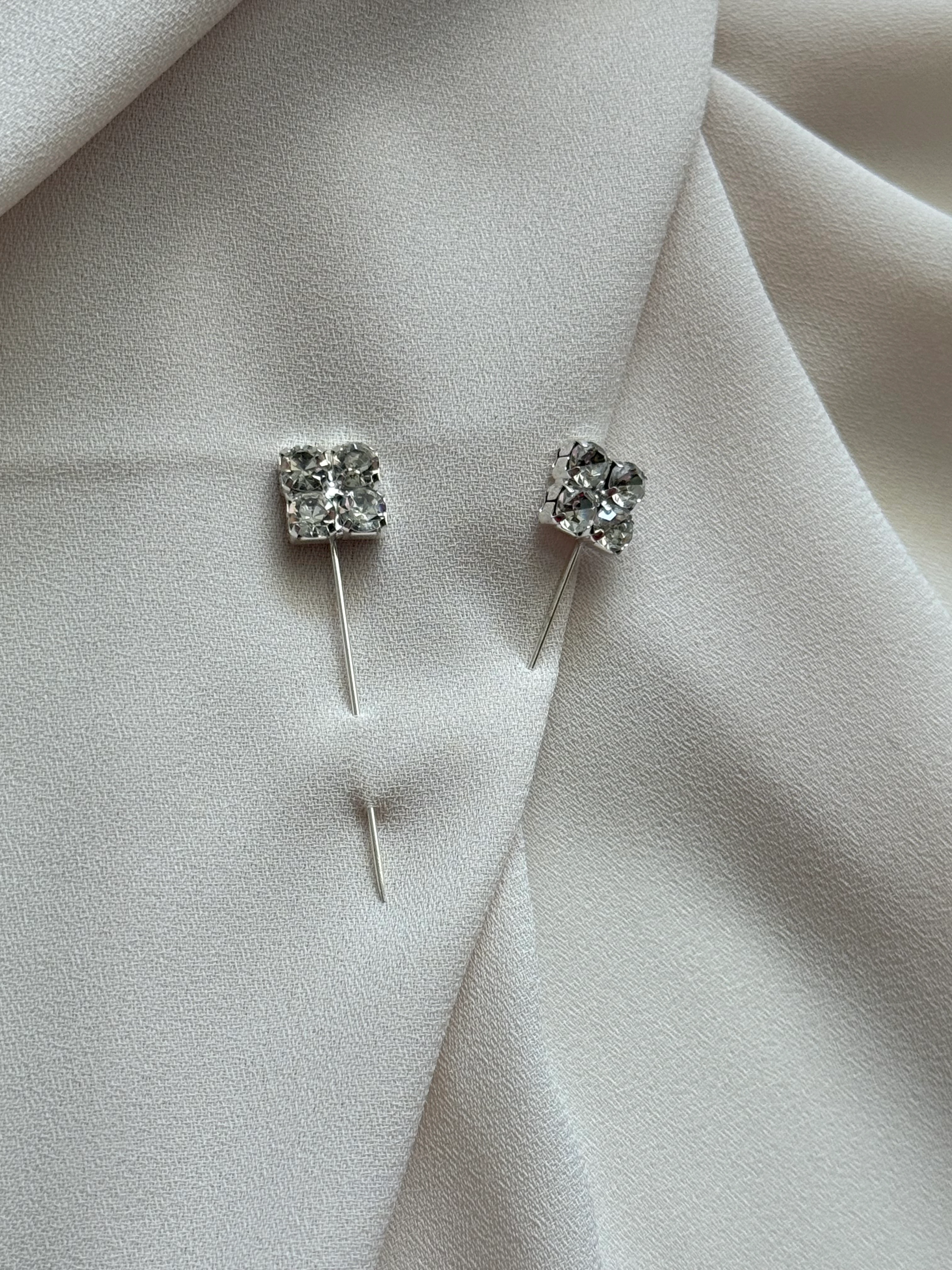 Kare Taşlı İkili Eşarp/Şal İğnesi