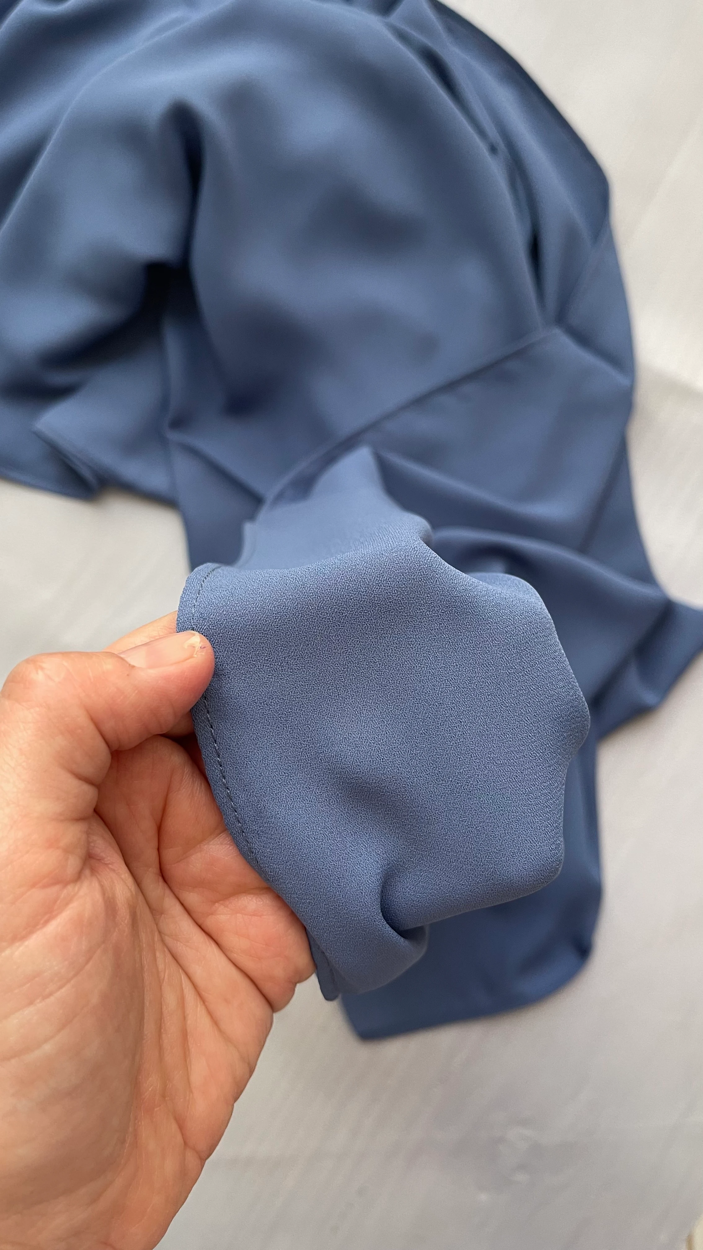 Fahza-Indigo Crepe-Chiffon Scarf