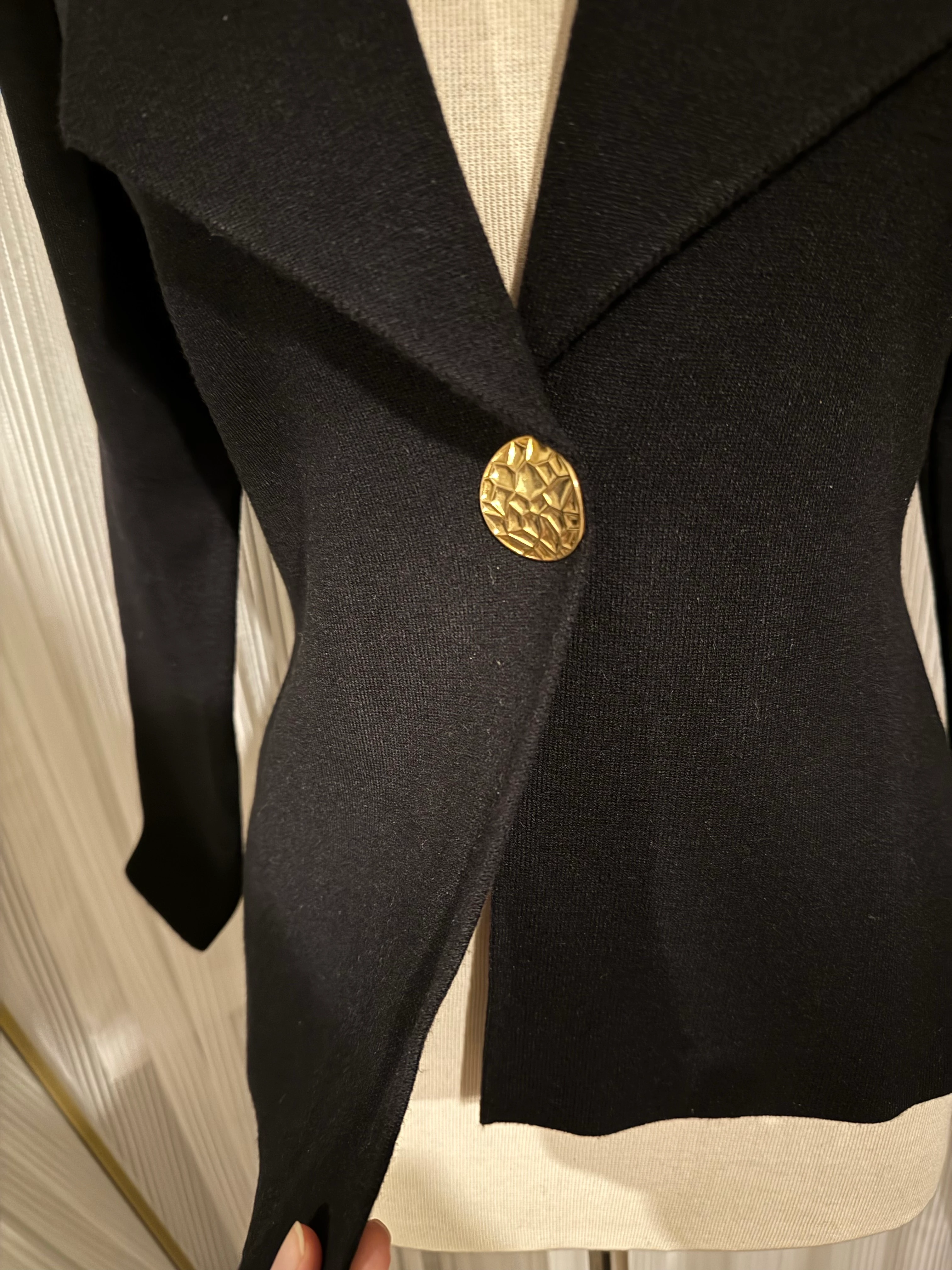 Siyah Blazer Örme Ceket