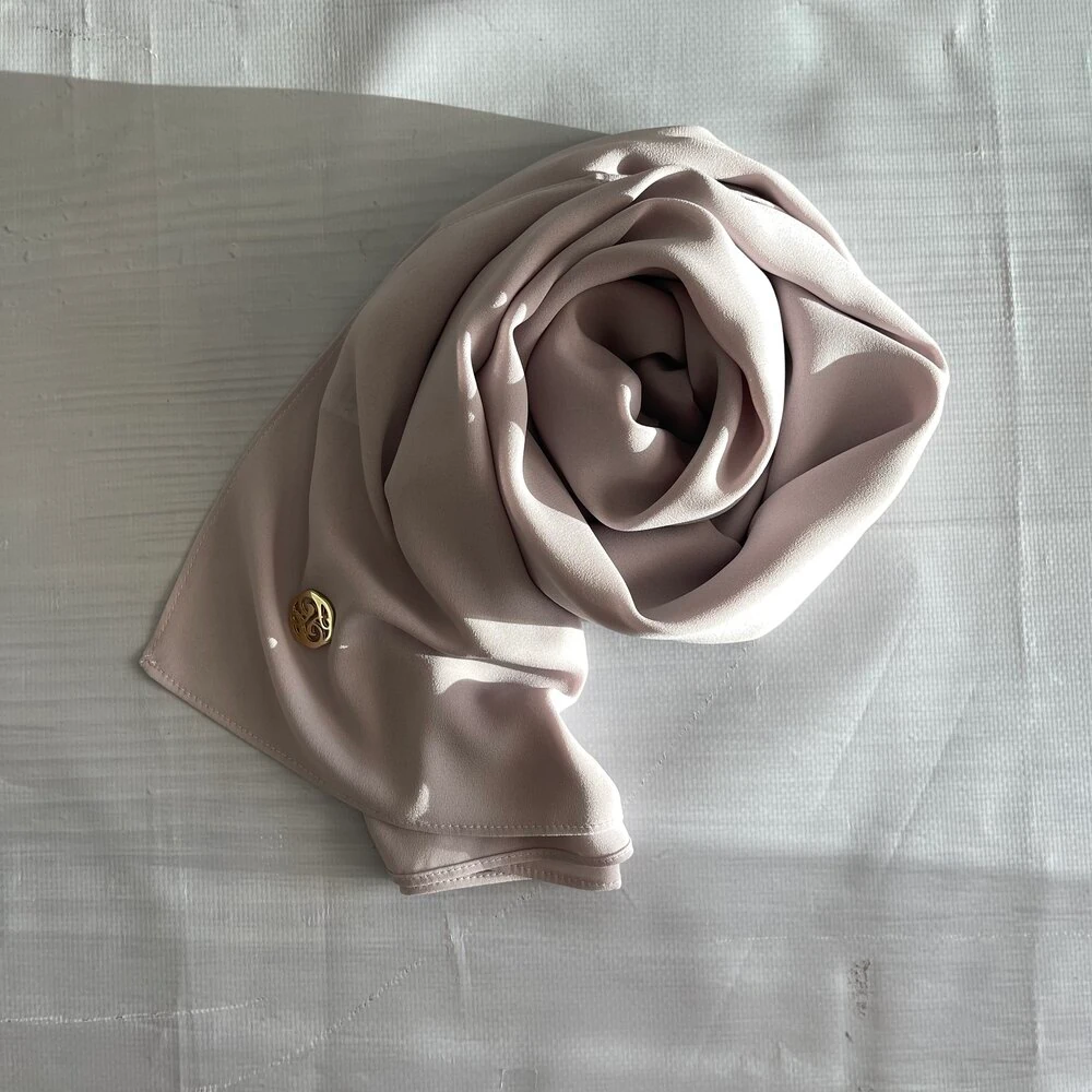 FAHZA-Stone Color Crepe-Shiffon Scarf