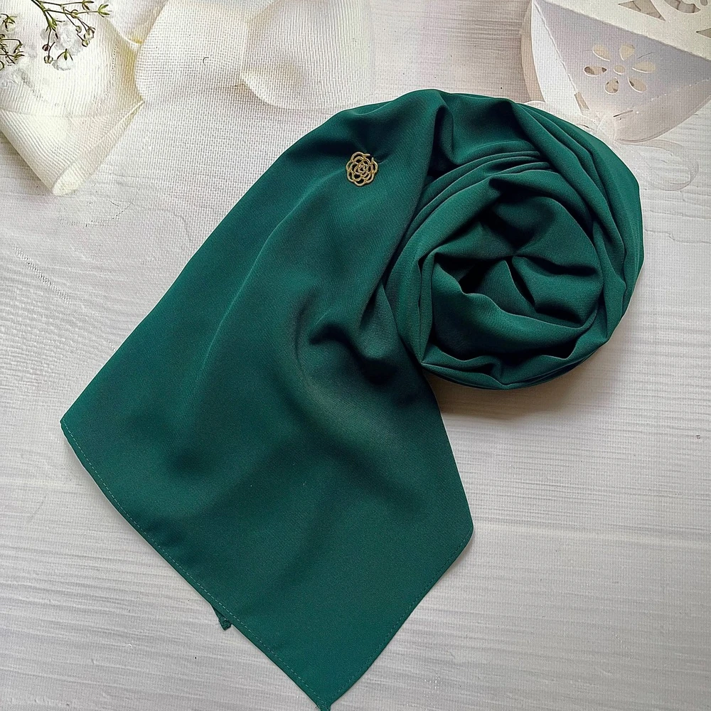 Zümrüt Yeşili Medine İpeği Şal image