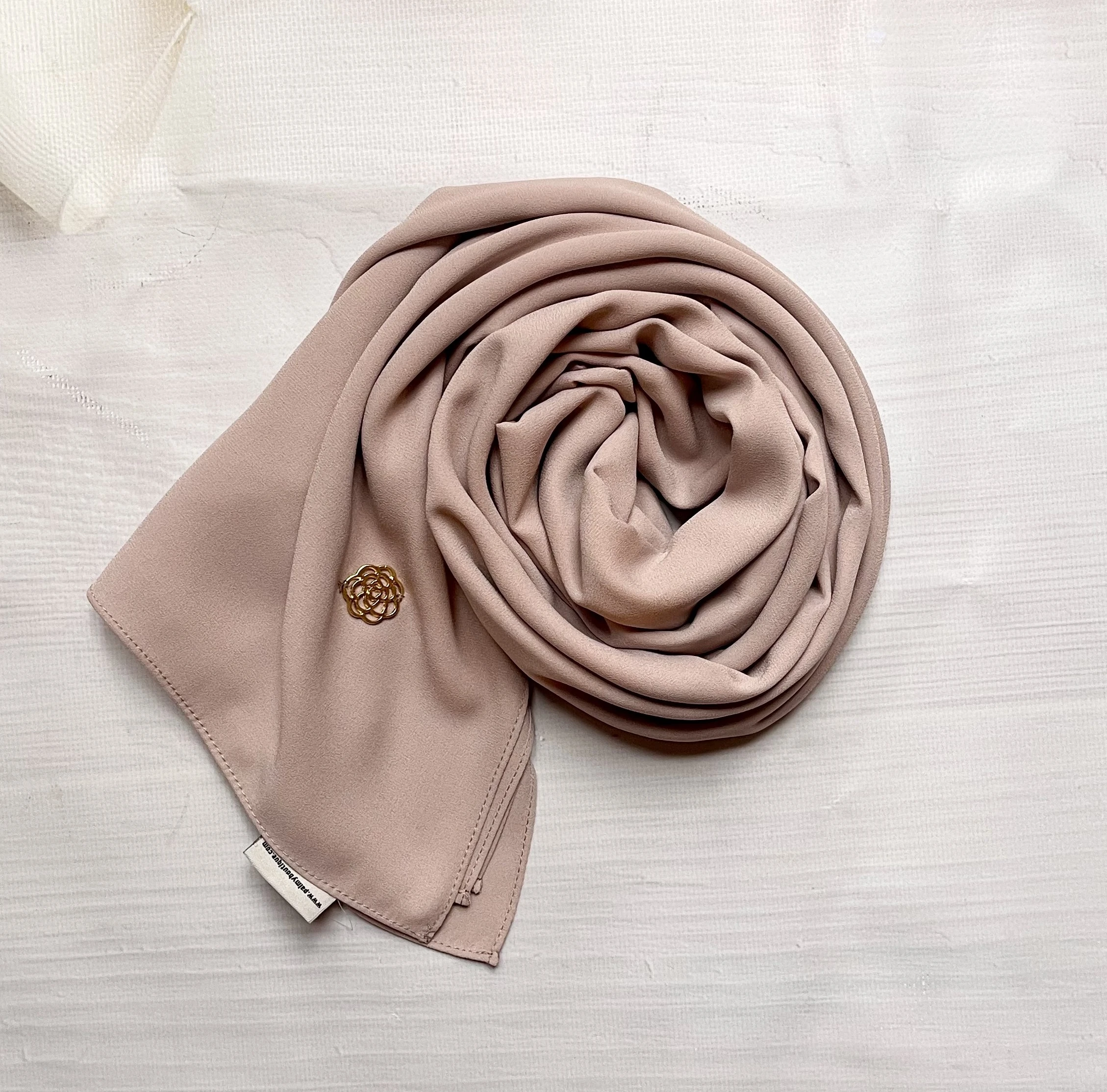 FAHZA Nude Rengi Krep-Şifon Şal image